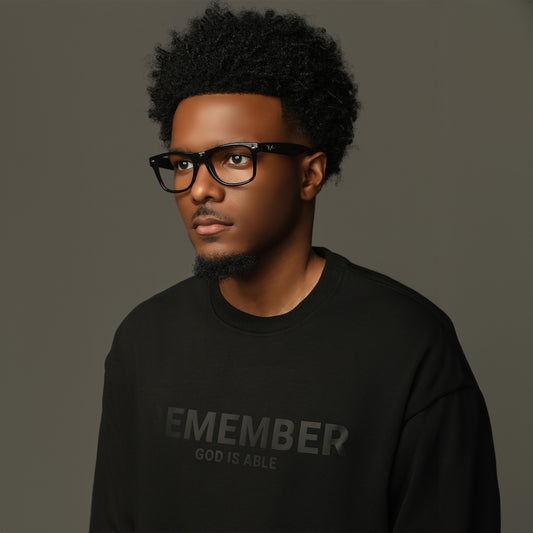 Remember God is Able Black Crewneck