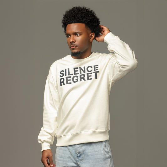 Silence Regret White Crewneck