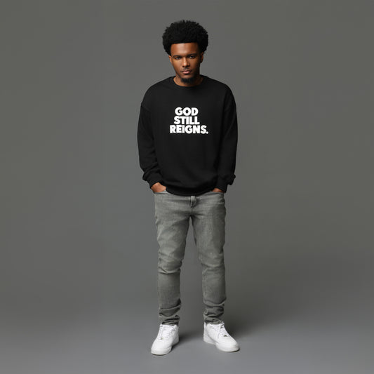 God Still Reigns Black Crewneck