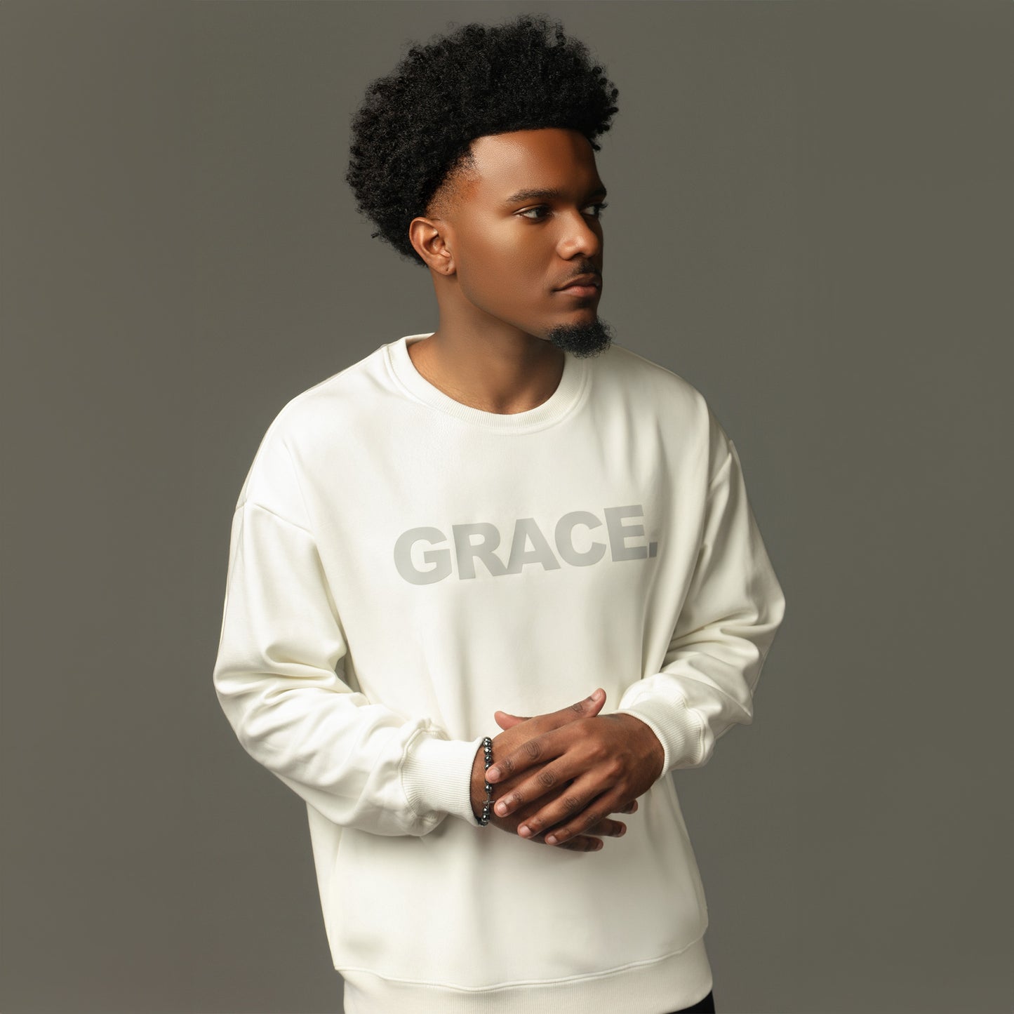 Grace White Crewneck