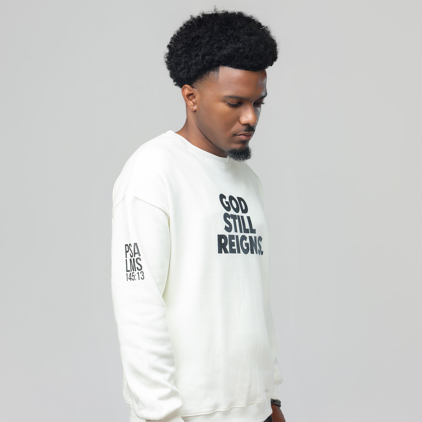 God Still Reigns White Crewneck
