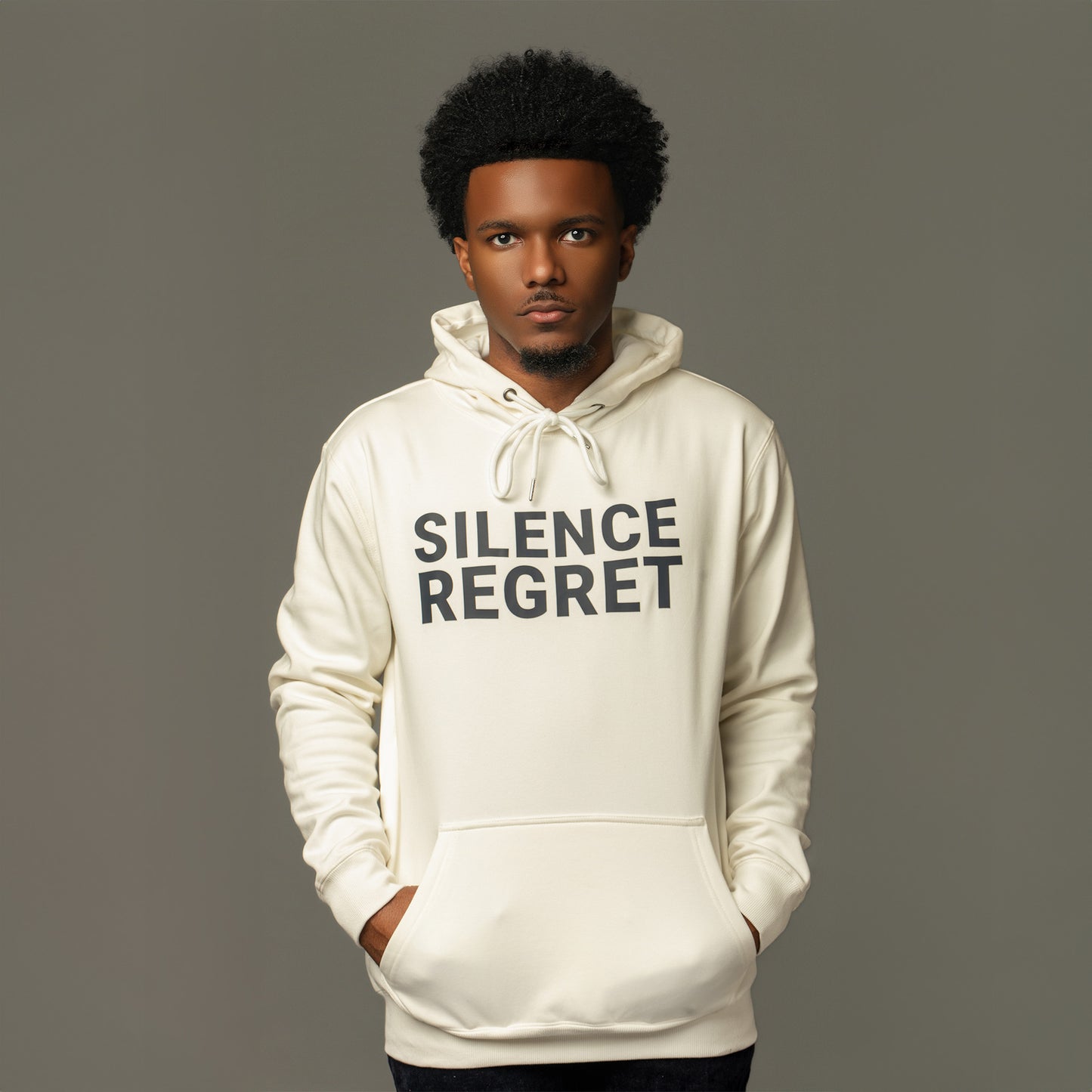 Silence Regret White Hoodie