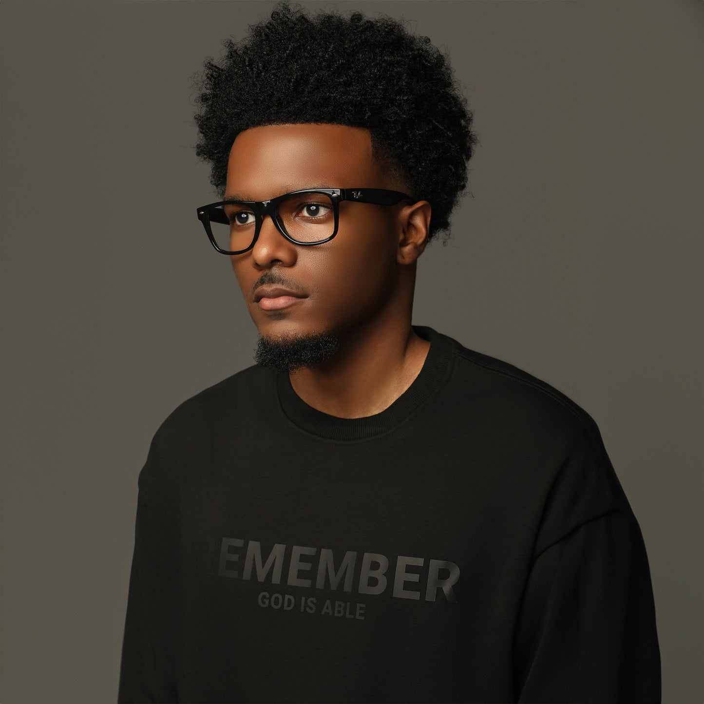 Remember God is Able Black Crewneck