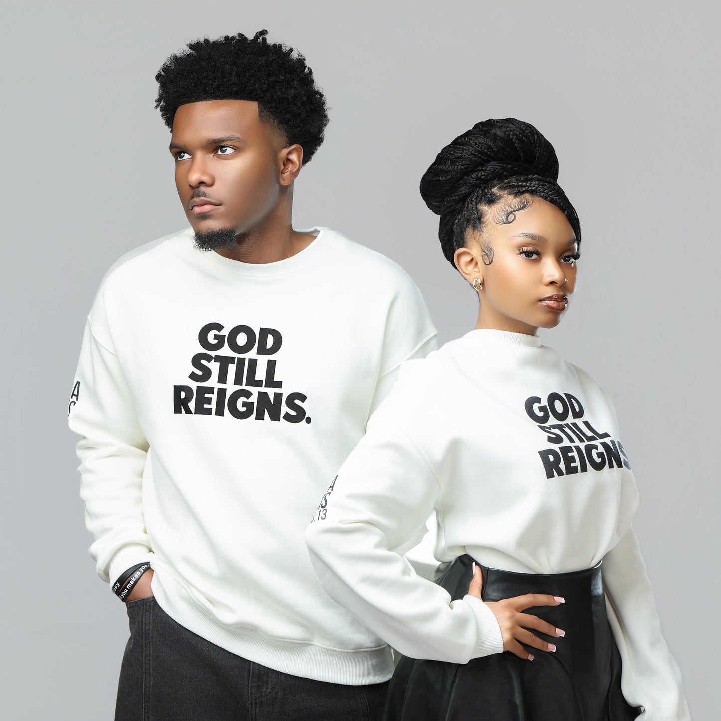 God Still Reigns White Crewneck