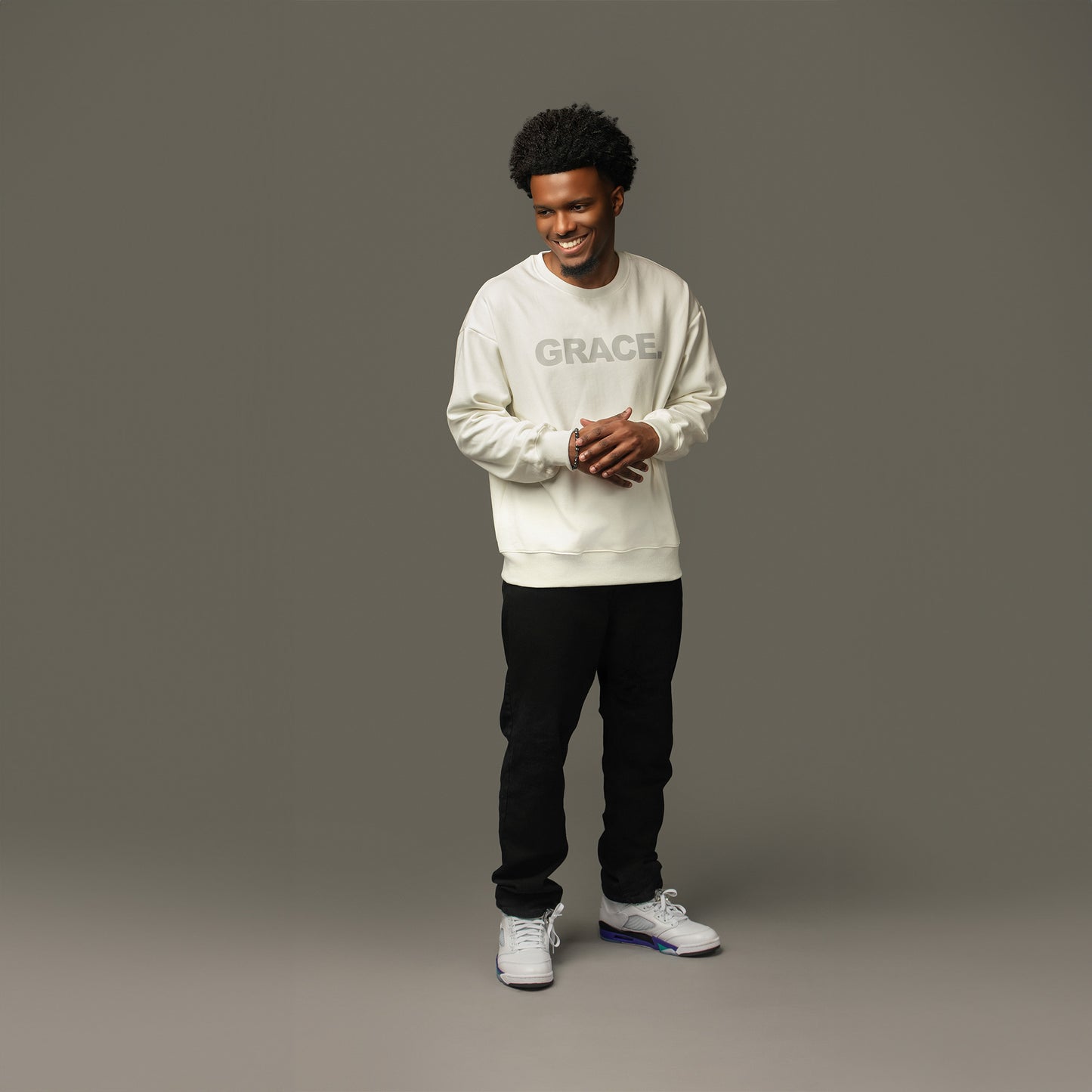 Grace White Crewneck