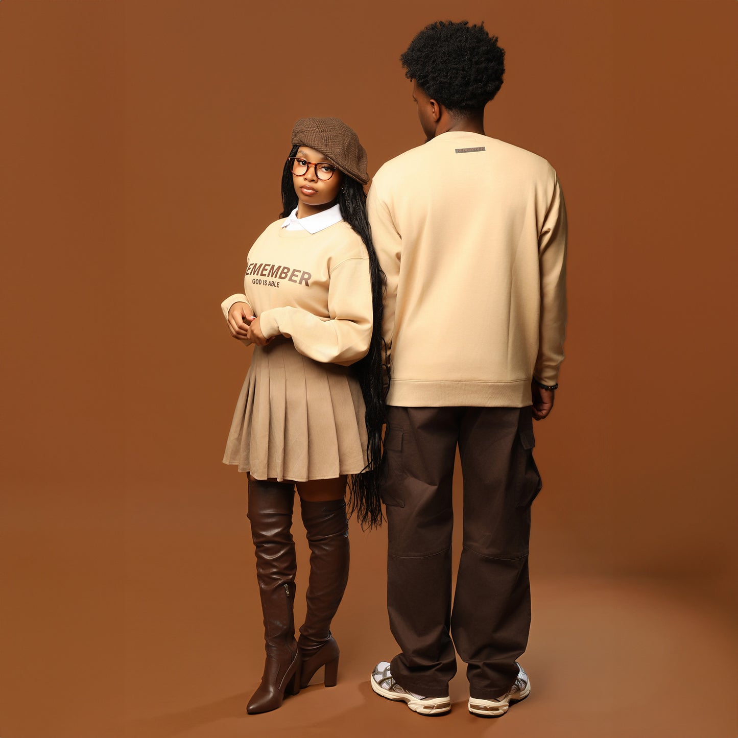 Remember God is Able Tan Crewneck
