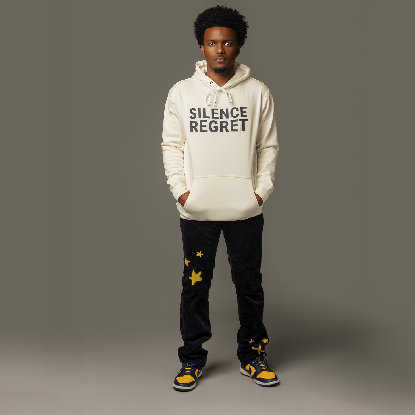 Silence Regret White Hoodie