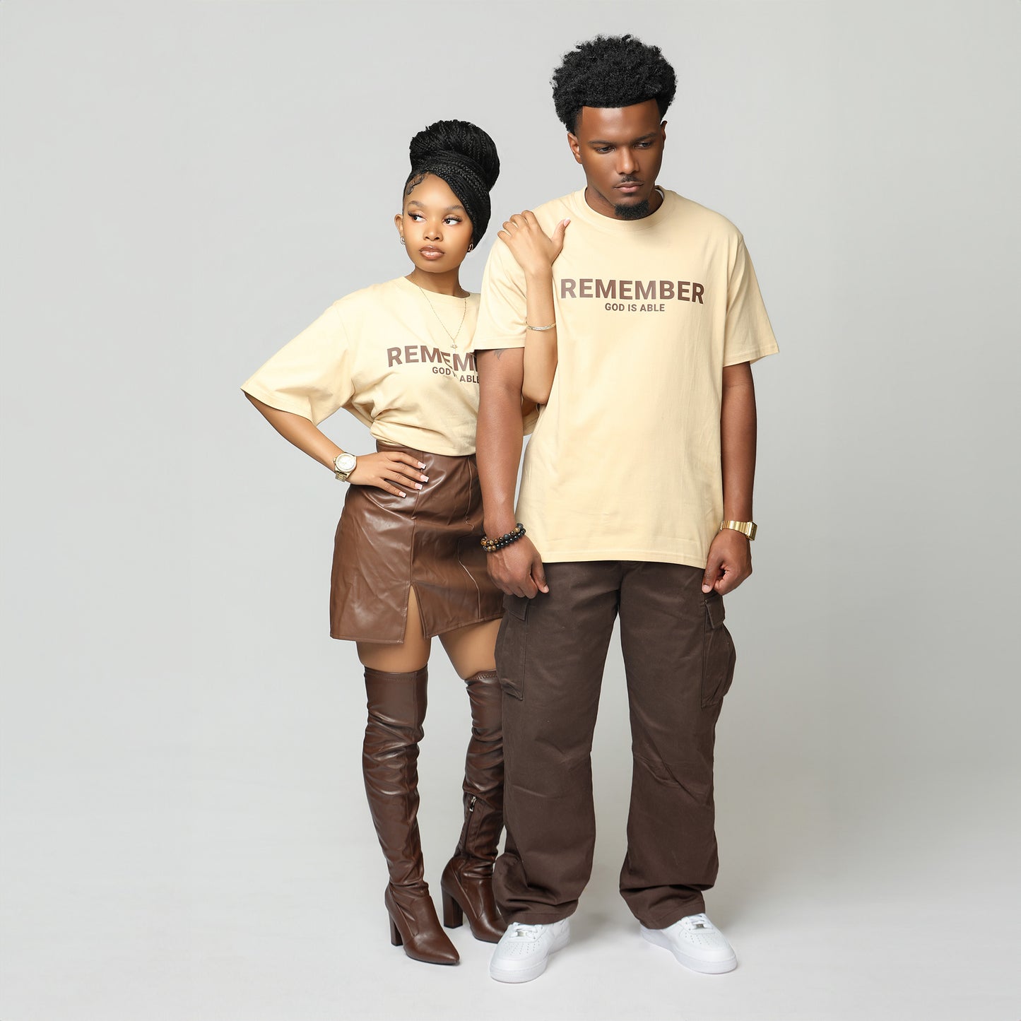 Remember God is Able Tan T-shirt