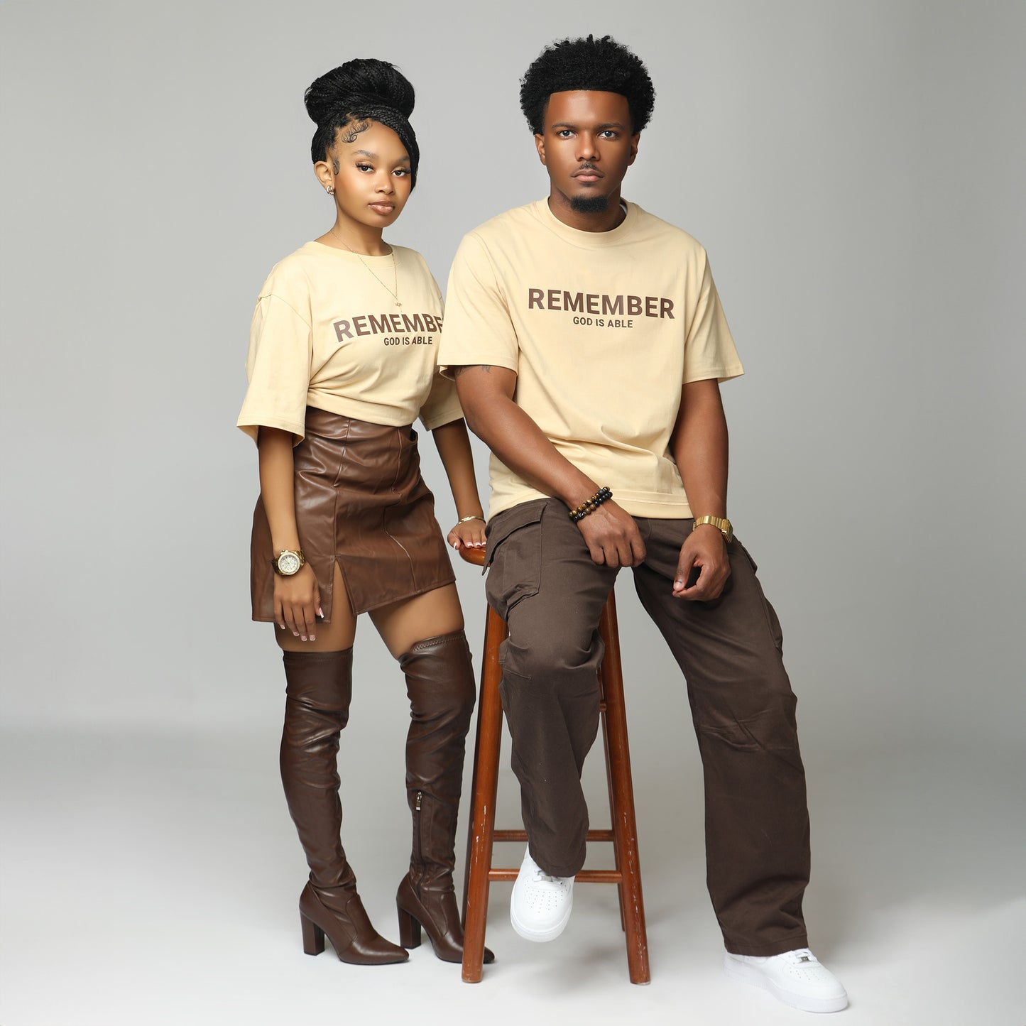 Remember God is Able Tan T-shirt